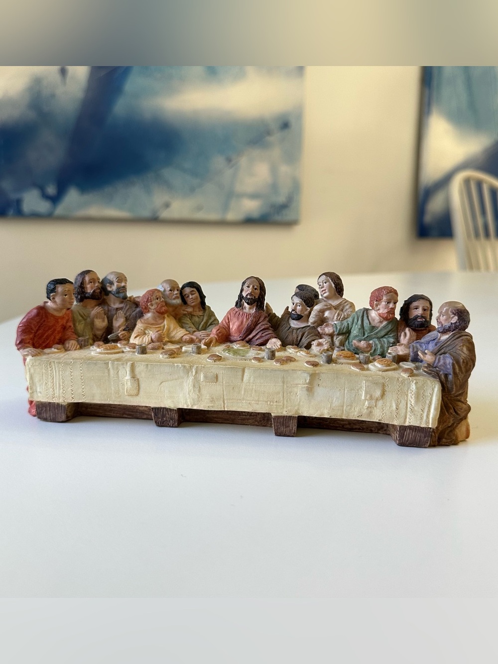 Vintage The Last Supper Figurine 1995 Jesus 12 Apostles Resin Statue Detailed 3D